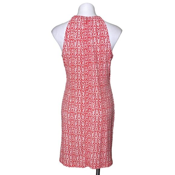 MICHAEL Michael Kors Logo Choker Mini Dress, Coral White Print Women's Size M - Picture 5 of 8